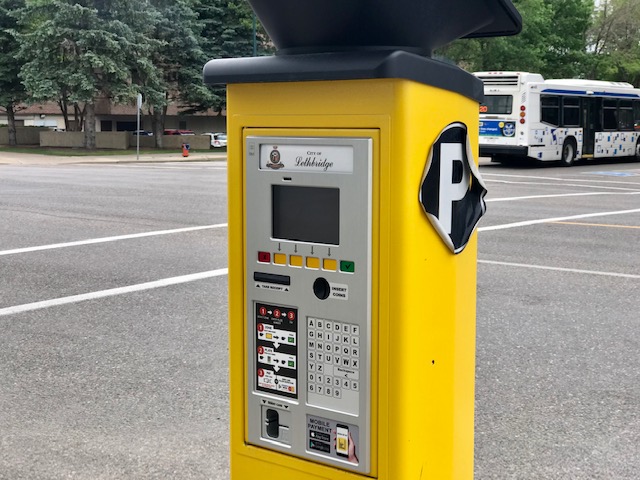 parking lethbridge kiosks payment downtown required until mid january pat siedlecki credit